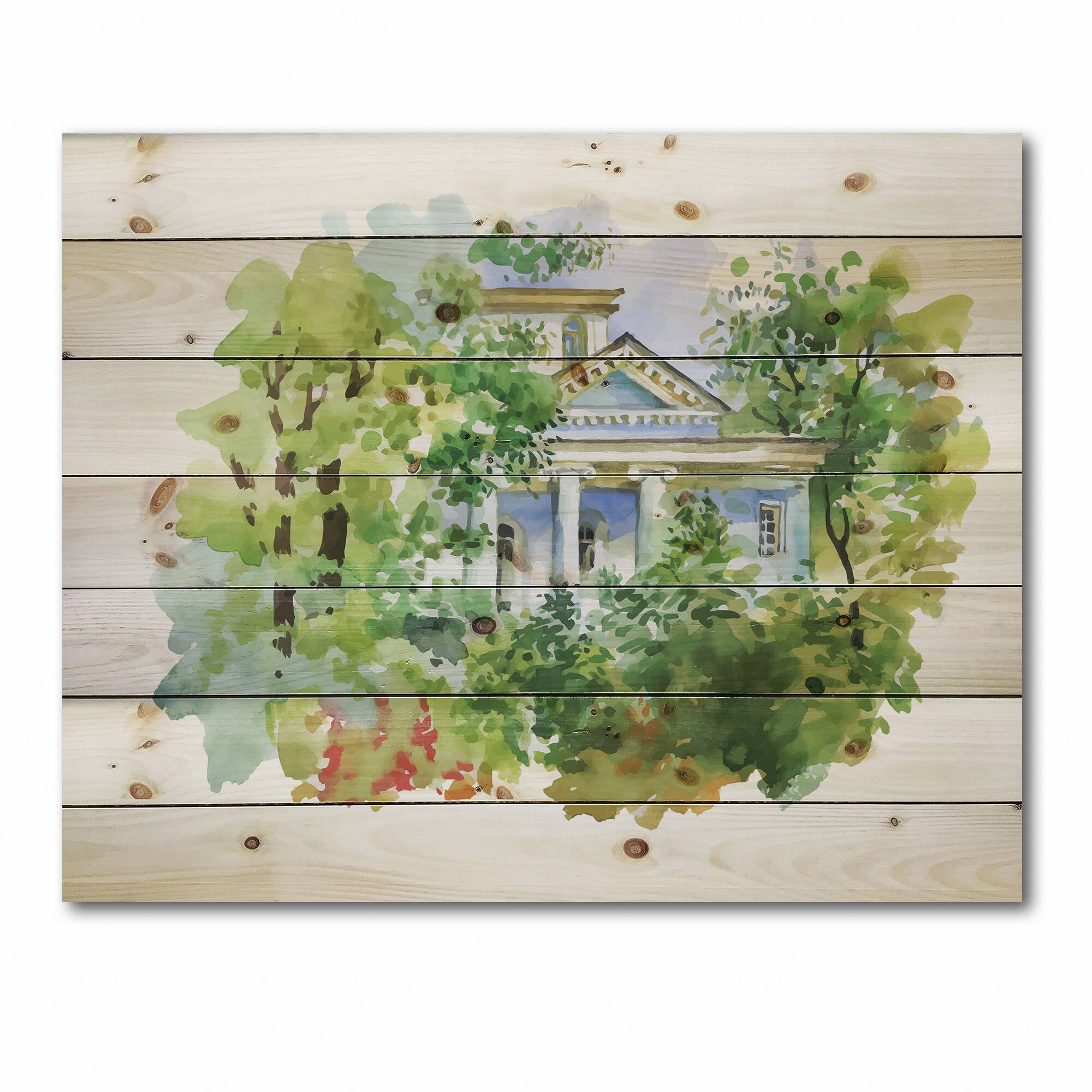 Designart - White House In The Woods